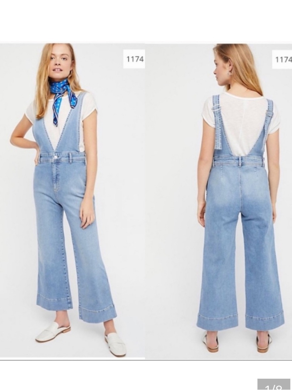 Free people Denim Overalls Wide Leg Size 4